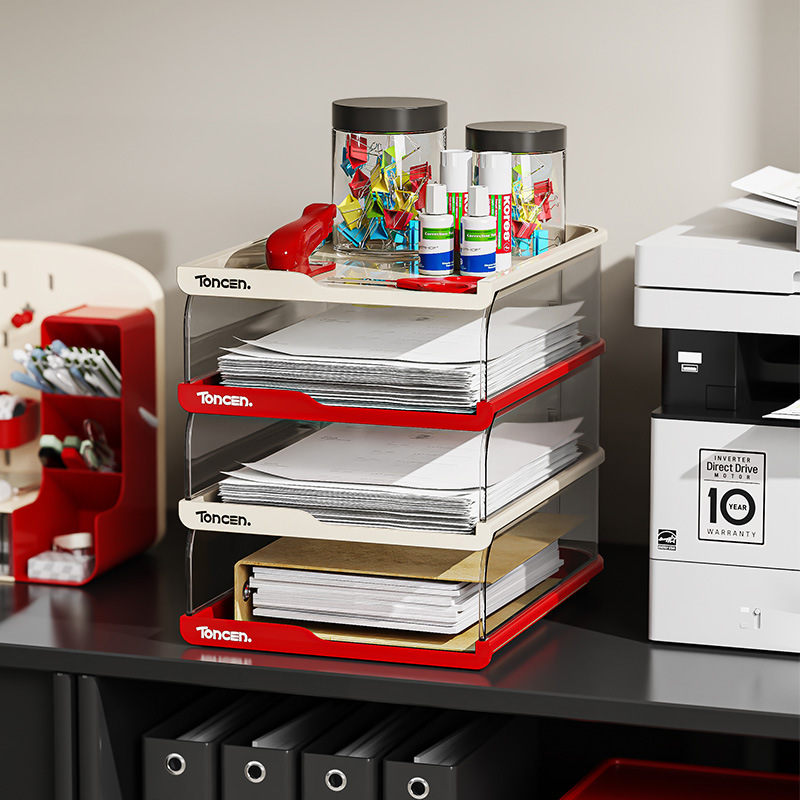 Hogar multicapa apilable escritorio rack de almacenamiento caja de almacenamiento de documentos caja de almacenamiento de documentos multifuncional oficina Application Scenario
