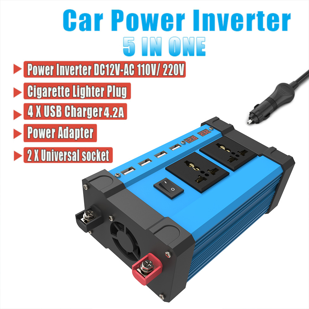 Inverter 300W cross-border converter 12V to 220V110V smart LCD dual display 4USB4.2A fast charging pic 10