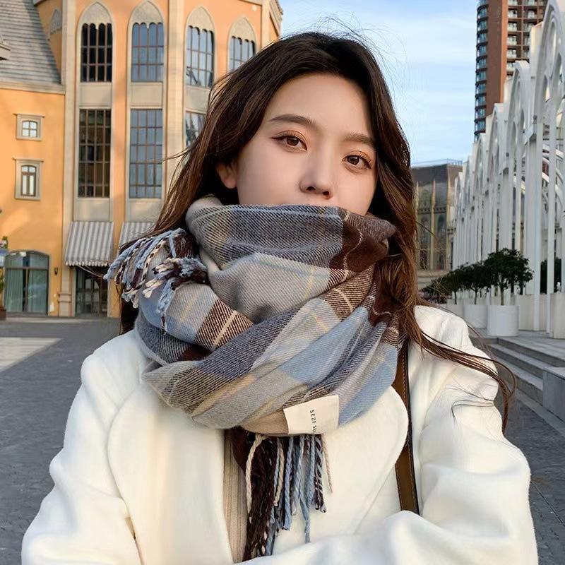 Otoño invierno 2024 nuevo merad imitación cachemira tartan pañuelo para mujeres versión coreana engrosado caliente versátil alto sentido chal Application Scenario