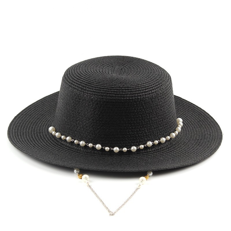 Manufacturers Direct Sun Hat Lady Korean Version Of Small Flat Top Hat Shade Outdoor Beach Straw Hat Female Wholesale Item Picture