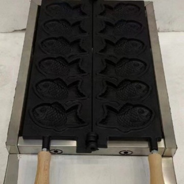 Qianmai commercial gas single-board six-piece taiyaki machine, open taiyaki ice cream snack commercial stall machine Specification image