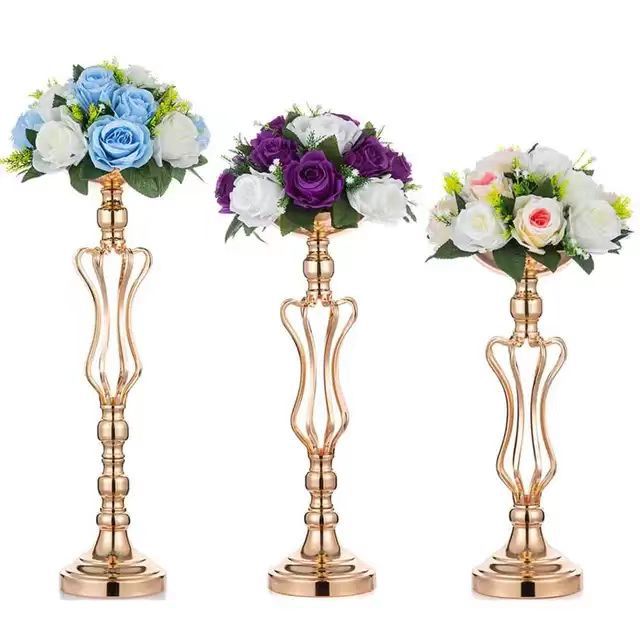 New European Style Small Waist Twist Candlestick Wedding Flower Device Hotel Table Fake Flower Creative Fake Flower Stand Wedding Props