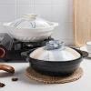 Ceramic hotel and restaurant gas stove special fish head pot clay pot commercial small flat bottom high-temperature resistant 煲仔饭 shallow pot details Picture
