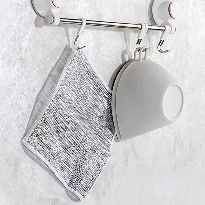 单双面银丝抹布家用代替钢丝球洗碗布厨房灶台钢丝不沾油清洁布详情图3