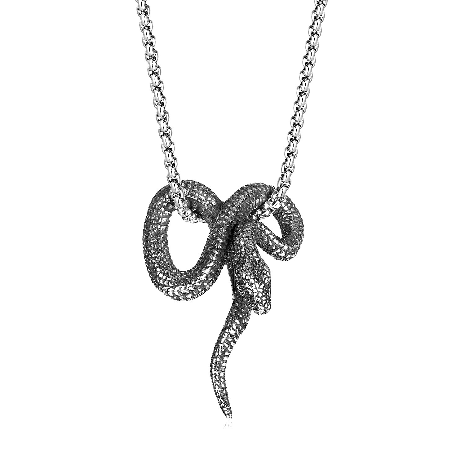 National Trend Aoxiang Jewelry Snake-shaped stainless steel pendant for men, personalized python titanium steel necklace