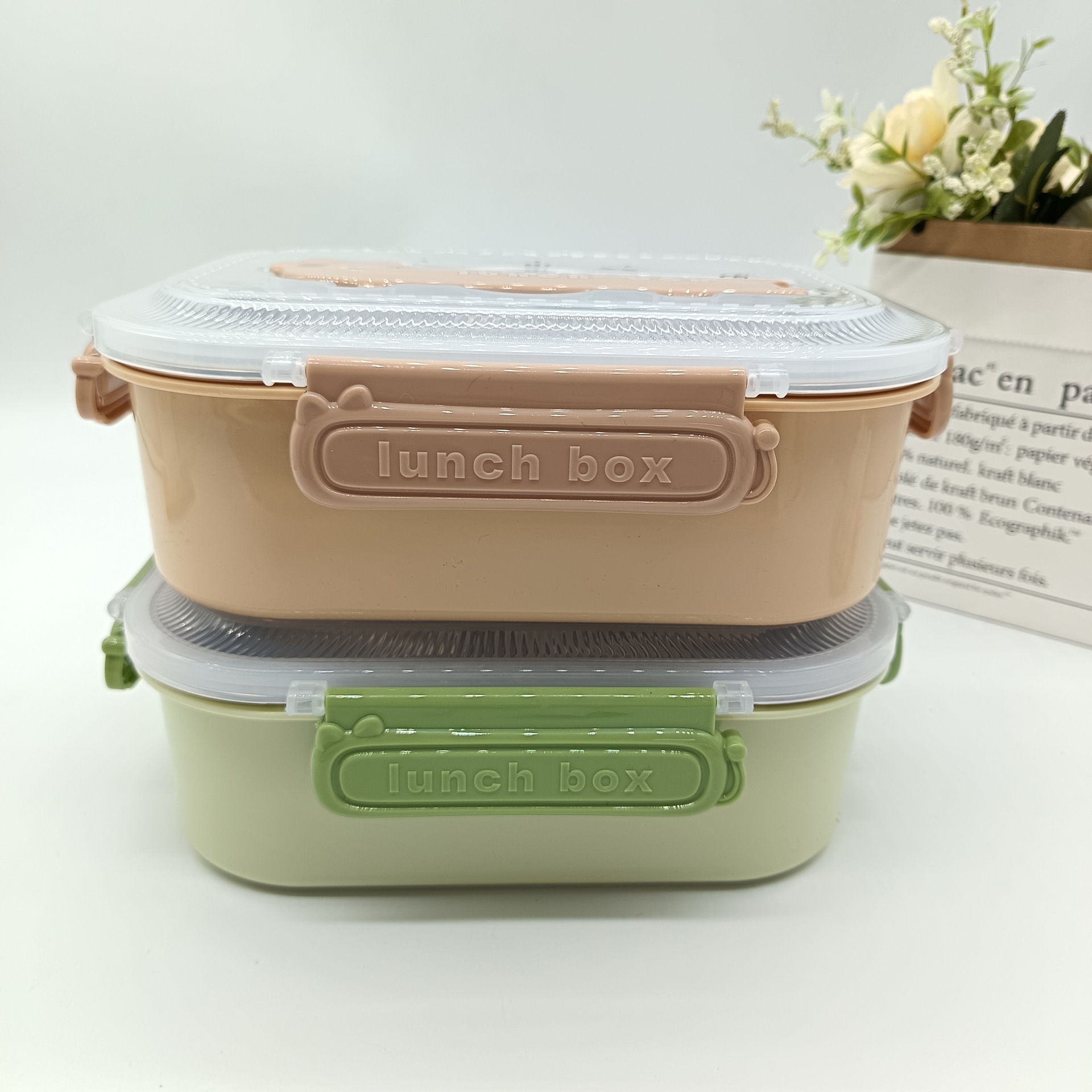 304 Three-compartment stainless steel children's lunch box, sealed bento box, student lunch box, food-grade picnic box, 201 inner liner details Picture