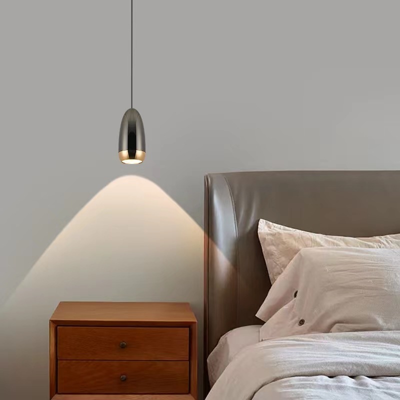 Post-Modern Hanging Line Single-Head Light And Shadow Adjustment Small Chandelier Nordic Bedroom Study Bedside Chandelier Restaurant Bar details Picture