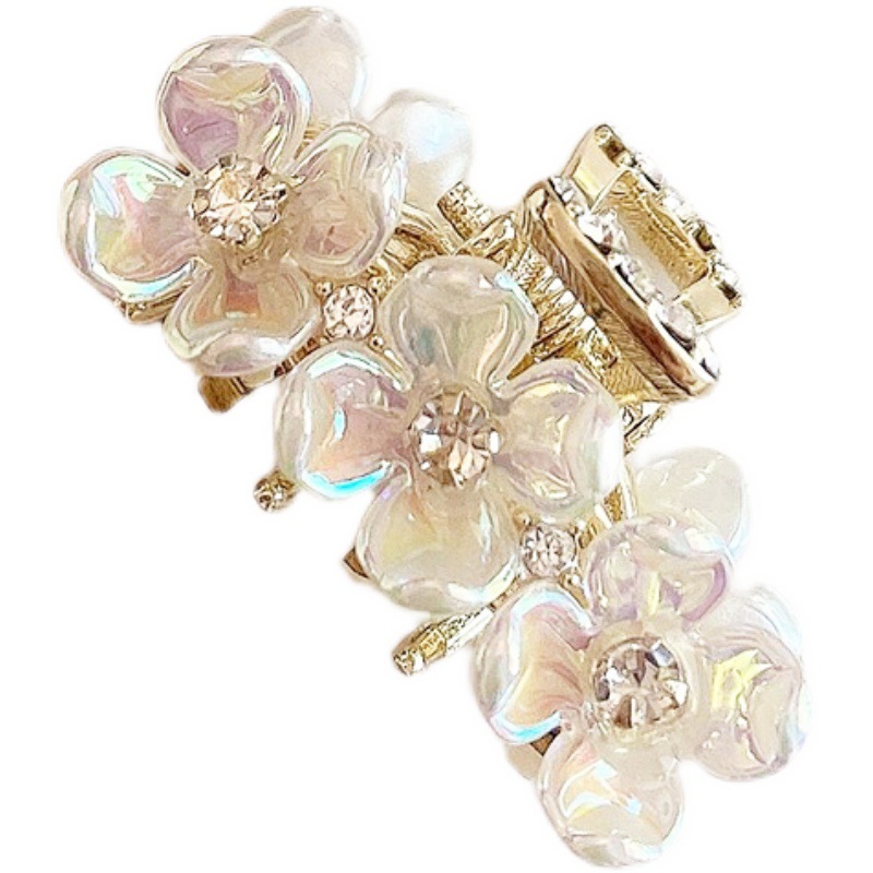 花朵夹子头饰白底实物图