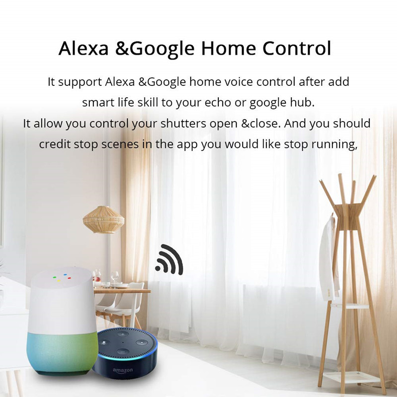 أنظمة Wifi Weifi الذكية الخربشة، لوحات الستائر الكهربائية الذكية التحكم عن بعد عن طريق التحكم عن بعد Specification image
