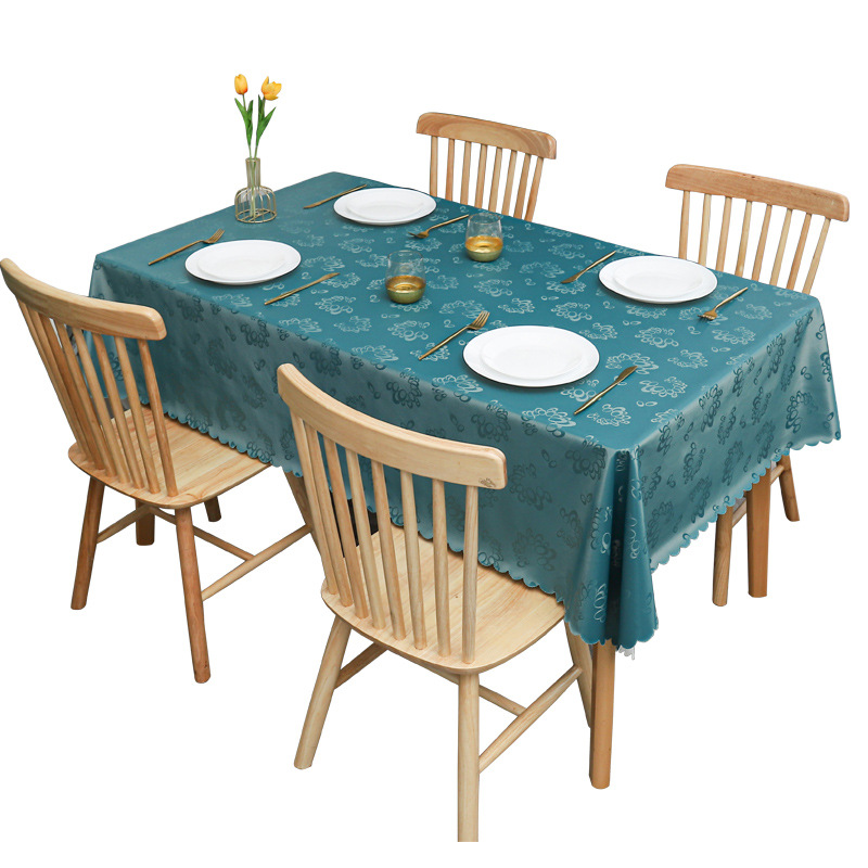 European Pu Tablecloth Wash Free Hotel Hotel Rectangular Waterproof And Oil Proof Table Cloth Jacquard Round Table Mat Item Picture