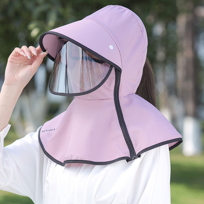 Rotating Lens Sunshade Hat Women's Summer Large Sunblock Shawl Face Picking Tea Hat Outdoor Uv Protection Hat
