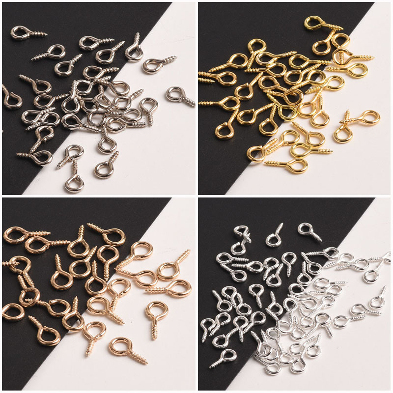 diy hand-made jewelry materials with sheep eye nails, sheep horn nails with rings, nail screws, thread rings, single-hole bead hanging ring accessories