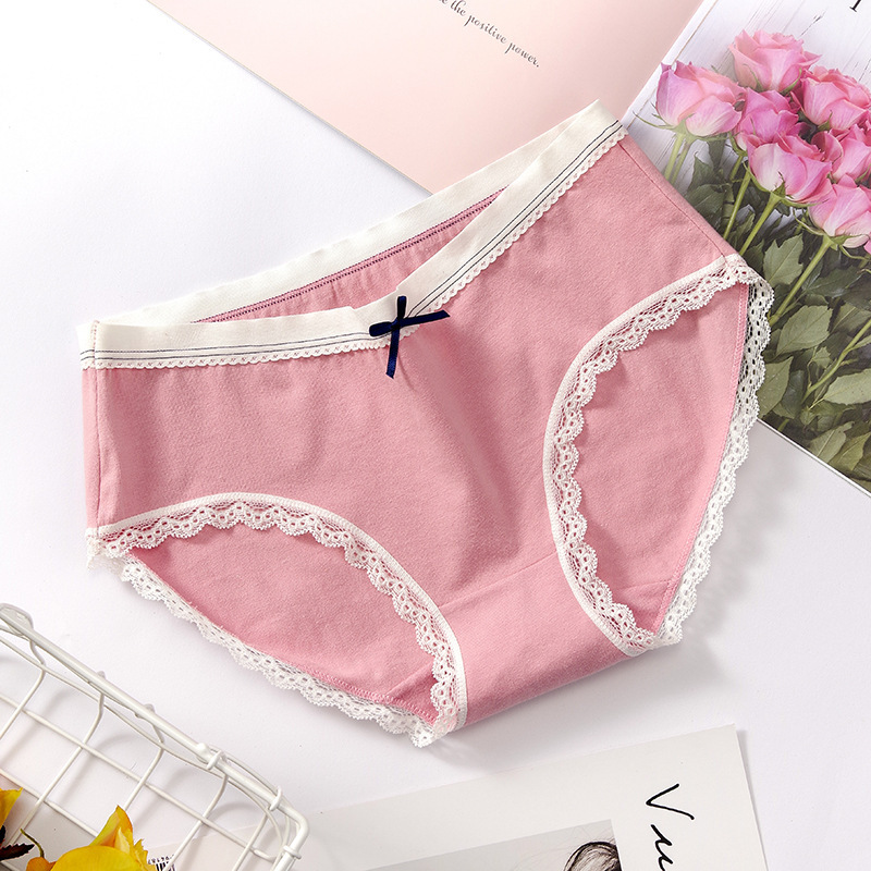 Manufacturer of cotton women's underwear wholesale Japanese girl's underwear lace sexy women's underwear large size midwaist underwear women details Picture