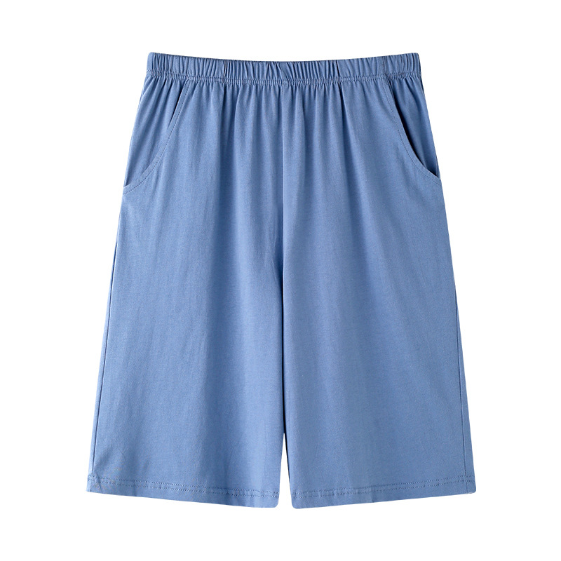 Men's pure cotton thin capri pants, casual and loose, can be worn outside. Home pants in solid color, simple and soft, all-cotton pajama pants Item Picture