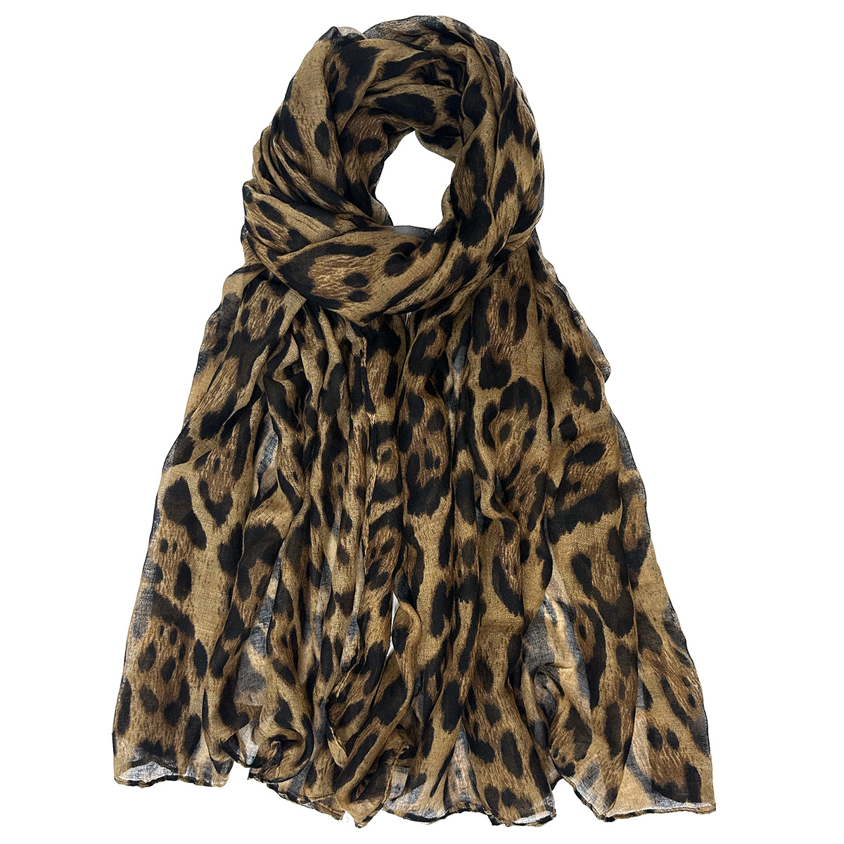 Cross-Border Spot Europe And The United States Classic Fashion Leopard Print Long Balinese Yarn Print Fashion Scarf Female Support Order Application Scenario