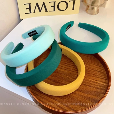 Geometric Fabric Sponge Headband Retro Ins High Cranial Top Pressure Headband New Simple High Sense Of Going Out Hair Accessories