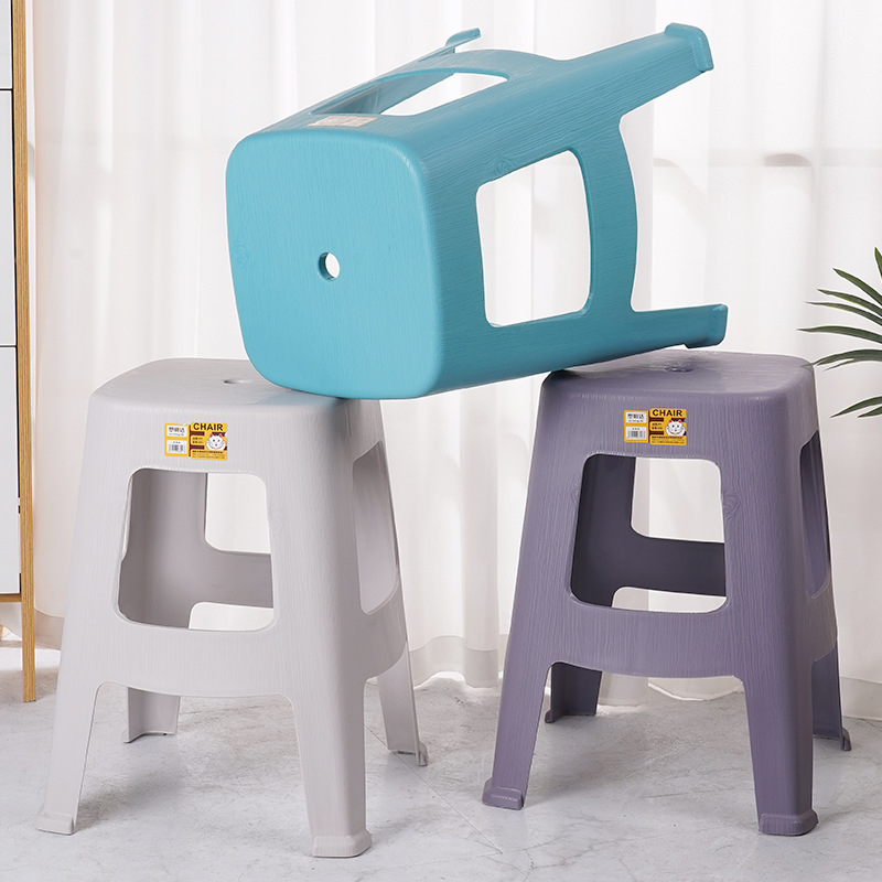 新款加厚塑料凳成人家用高凳子时尚餐桌凳子方凳塑胶凳家居高脚凳