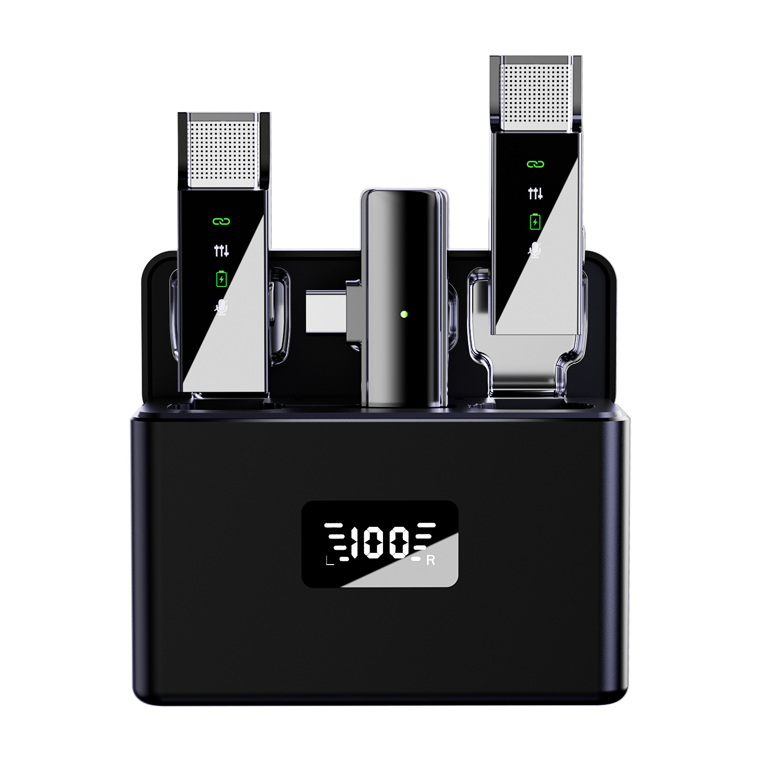 麦克风/无线麦克风/领夹麦克风/手机麦克风/U盘白底实物图