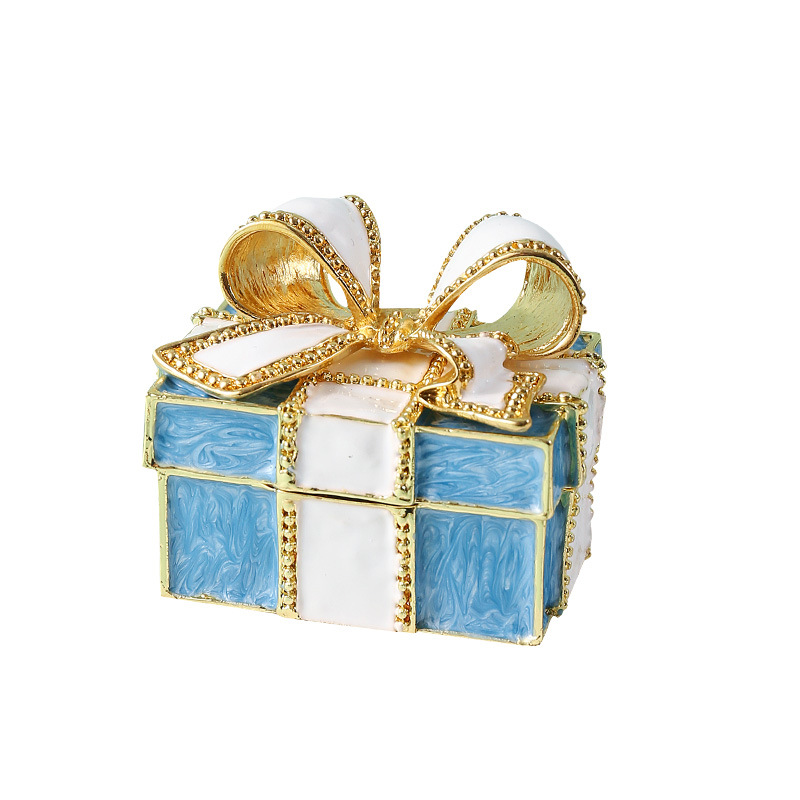 Alloy bow jewelry box, wedding ring, necklace storage, girlfriend gift, jewelry box, gift box manufacturer direct sales Item Picture