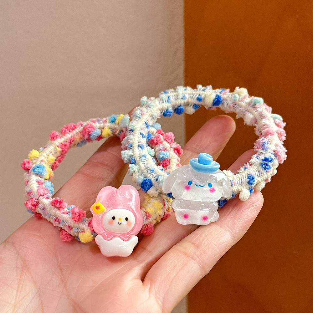 Cute Cartoon Candy Color Headband Ins Sweet Girl Tie Hair Rope Does Not Hurt Children's Rubber Band Headwear Specification drawing