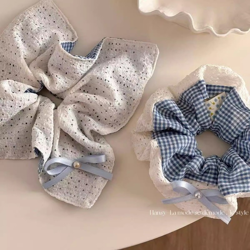 New square towel hair band, sweet style, Korean large intestine hair band, small fragrance style bow, cute little accessory, towel hair band details Picture