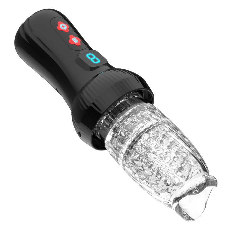 Male masturbation fully automatic rotary telescopic digital display granule airplane cup male exercise device for fun full figure