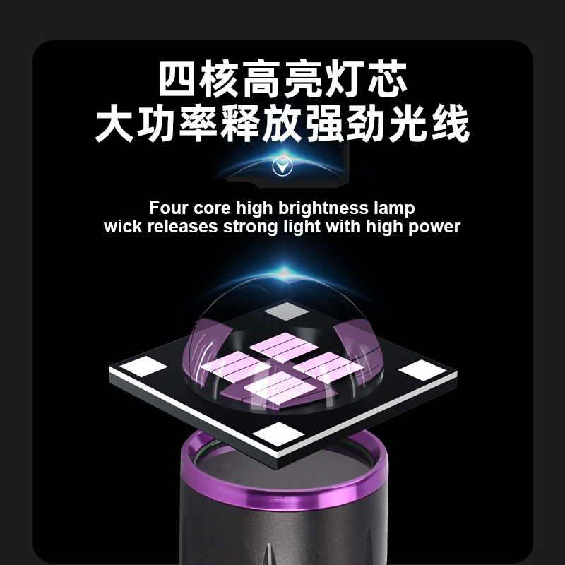 新款UV紫光便携式手电筒365NM铝合金大功率手电钱币鉴定防伪手电图