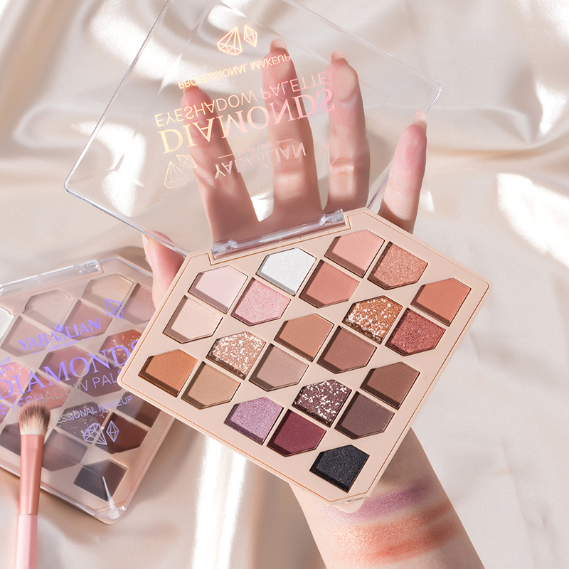 Yabolian Earth Color Eyeshadow Tray 22 Color Matte Pearl Glitter Glitter Waterproof Novice Niche Makeup Eyeshadow Tray details Picture