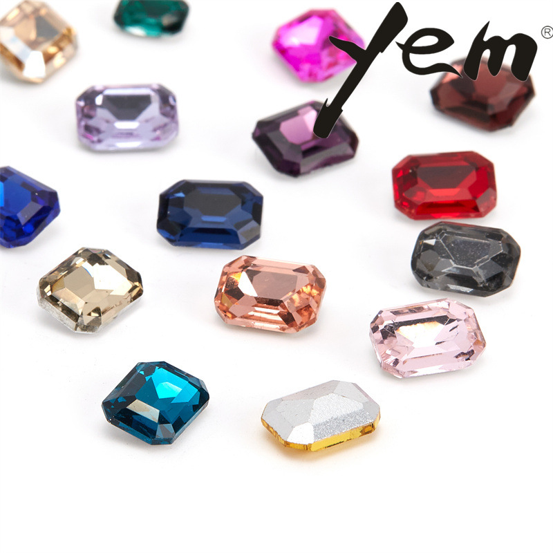 Factory direct sales of rectangular octagonal diamond, glass crystal diamond, clothing accessories, mobile phone accessories, ornaments, and diamond pasting materials details Picture