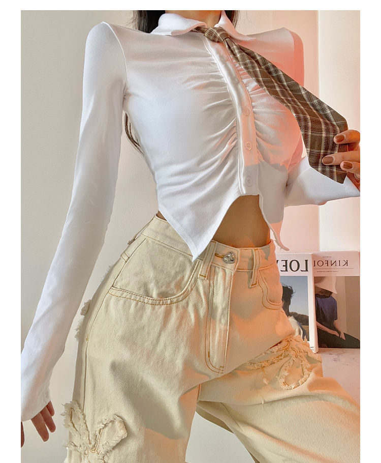 Beige floral wide-leg jeans, women's trendy high-waisted straight-leg pants, spring and autumn spicy girl pants, European and American style jeans details Picture