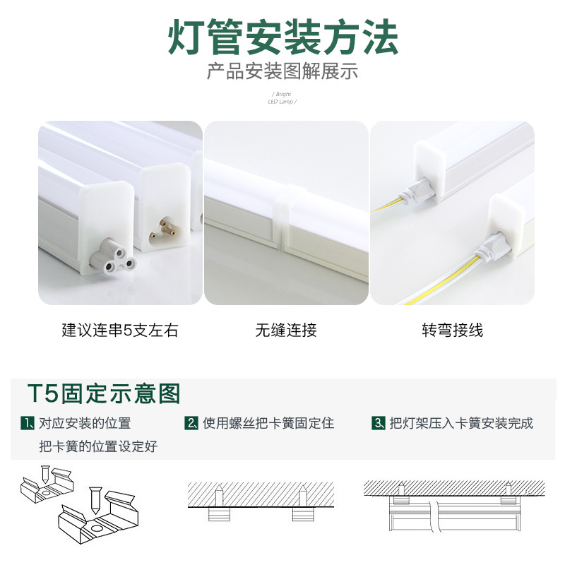 The complete set of 1.2-meter ultra-bright t8 workshop supermarket aluminum-plastic energy-saving long strip led tube T5 integrated bracket lamp Application Scenario