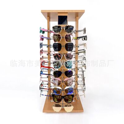 40 and 50 pairs of wood-grain rotating glasses display stands details Picture
