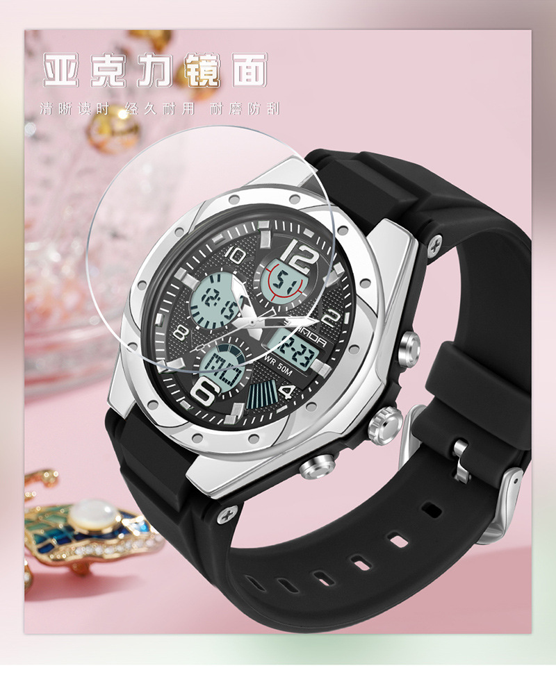 青少年女士手表学生潮流初中高中儿童运动夜光防水多功能电子女表详情6