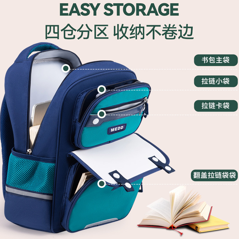 New School Bags For Children 3-6 Grade Elementary School Students Lightweight Oxford Cloth Breathable Backpack Wholesale Distribution Specification drawing