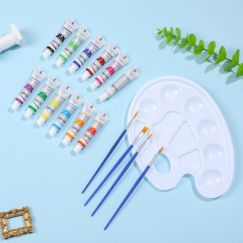 Boyixuan Art Special 12ML 12-color Waterproof Acrylic Watercolor Oil Painting Beginner's Paint Set Application Scenario