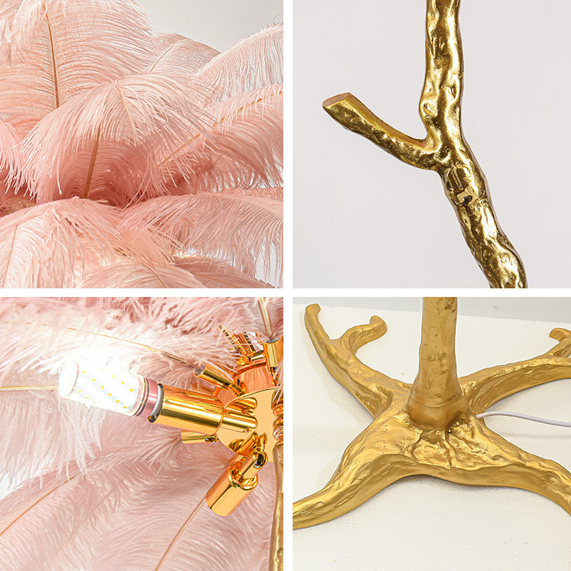 羽毛灯/轻奢落地灯/鸵鸟毛地灯细节图