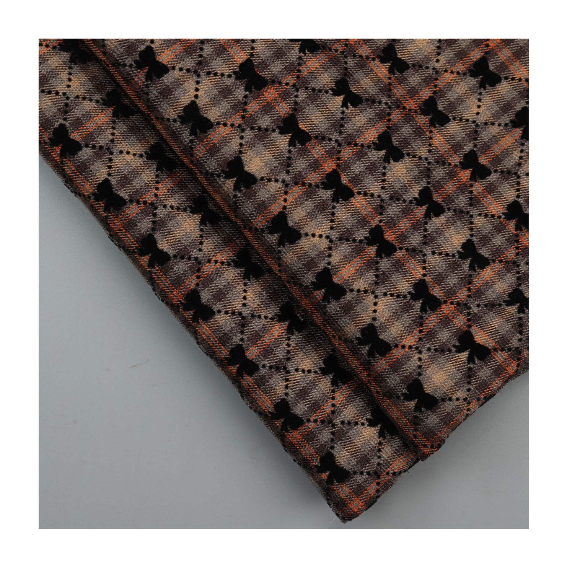Tr Yarn-Dyed Twill Plaid Lolita Dress Toy Baby Box Packed With Flocking Bow Dotted Fabric Item Picture