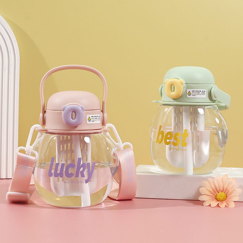 Tritan water cup, creative girls' big belly water cup, fresh and simple large-capacity cup, straw cup, student gift Application Scenario