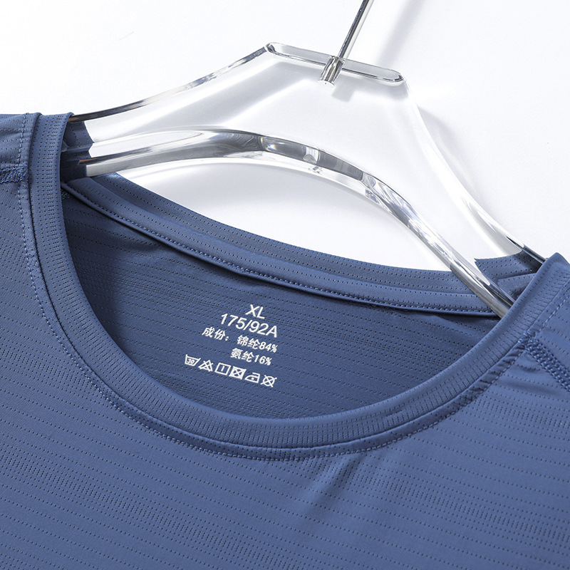 Summer new printed ice silk T-shirt for men, a breathable short-sleeved shirt for sportswear, casual running and fitness, and outdoor quick-drying garment Specification image