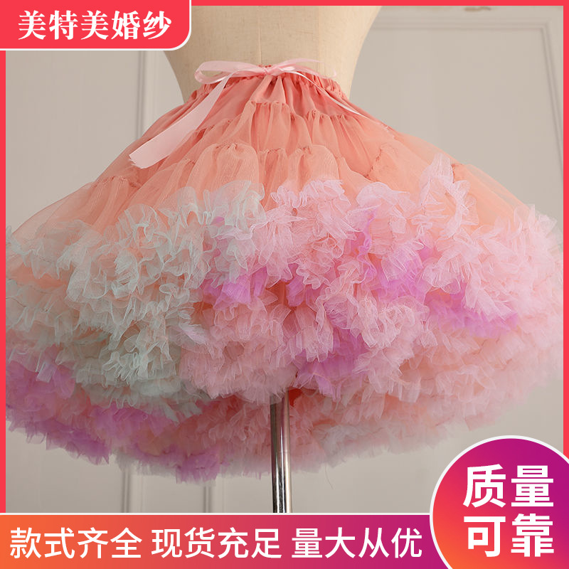 Skirt lolita Lolita marshmallow Cloud boneless gauze skirt White petticoat pompadour skirt skirt full figure
