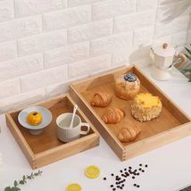 实木托盘木质长方形蛋糕点心盘竹木面包店面包展示盘下午茶木拖盘