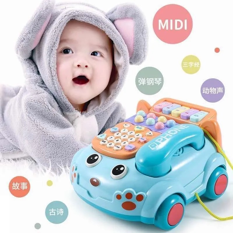 Wholesale of children's telephone simulation landline toys, infant intelligence early education toys, baby music story multi-functional toys Application Scenario
