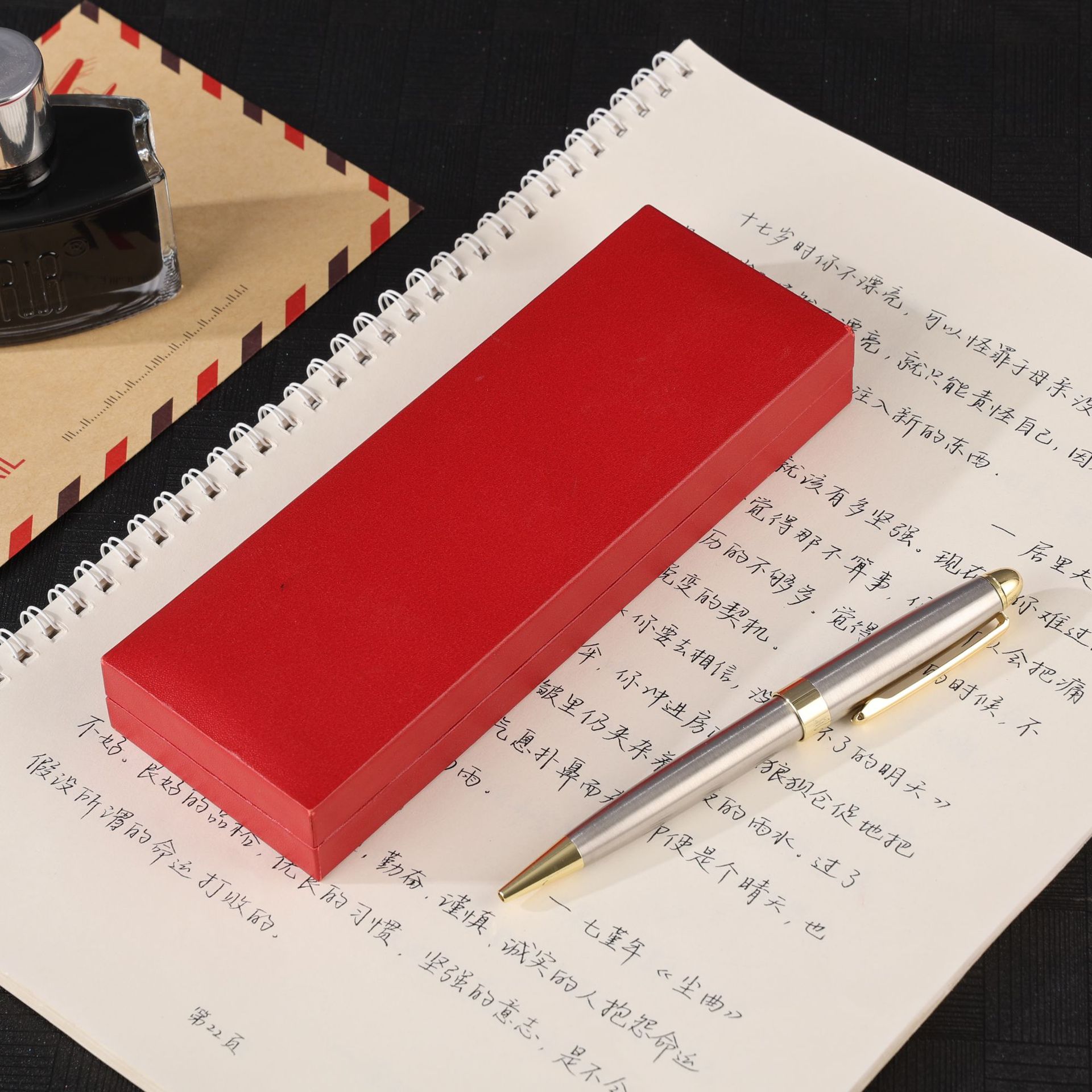 Wholesale of high-end metal ballpoint pens, wholesale promotion of business rotating ballpoint pens, hotel gifts, ballpoint pens Specification image