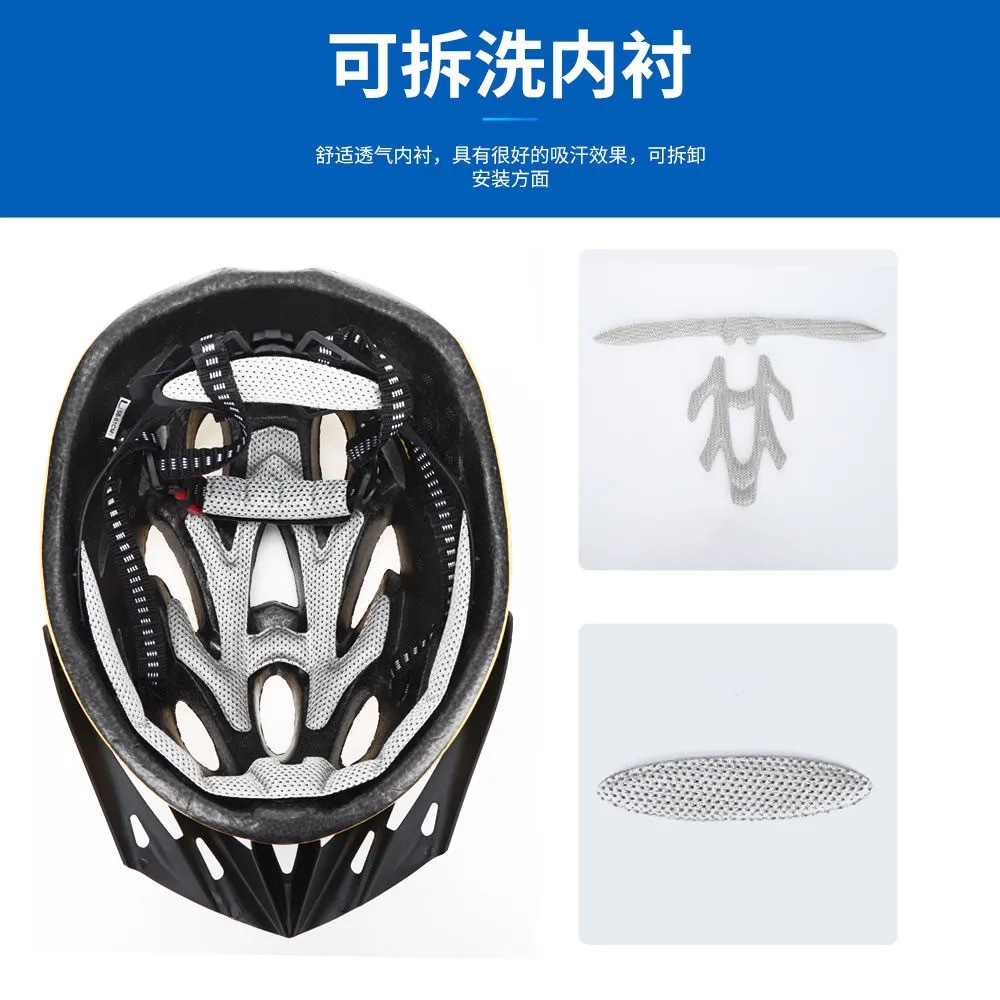 自行车头盔一体成型轻便安全帽山地车公路车单车骑手骑行防护装备细节图