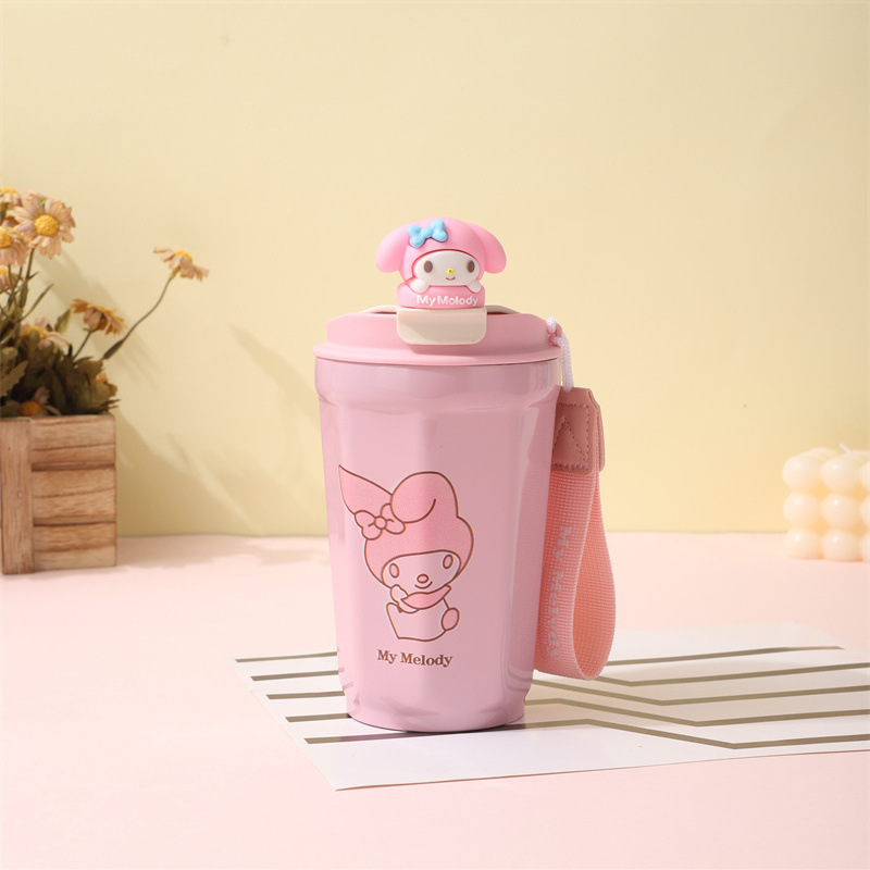 2024 Explosive High Appearance Level Doll Coffee Cup 304 Stainless Steel Large Capacity Thermos Cup Portable Handle Cup details Picture