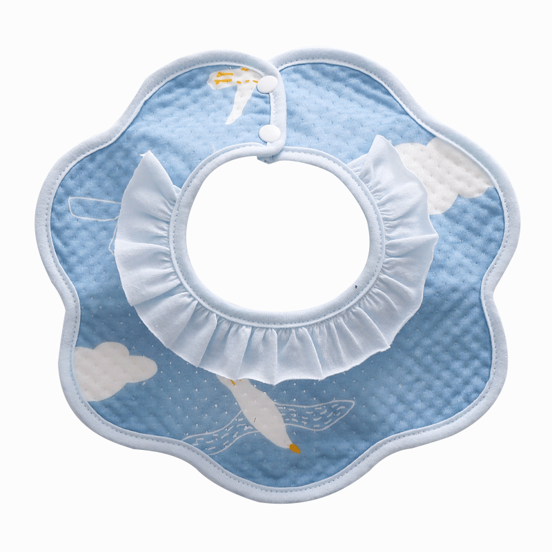 Lace pure cotton baby saliva towel, waterproof bib for boys and girls in all four seasons, new trendy newborn scarf 0 Item Picture