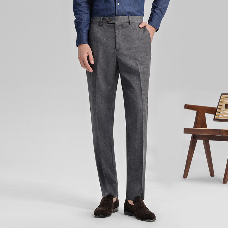 New textured drape no-iron dress pants for men, straight-leg loose business casual slimming work suit pants for summer Specification image