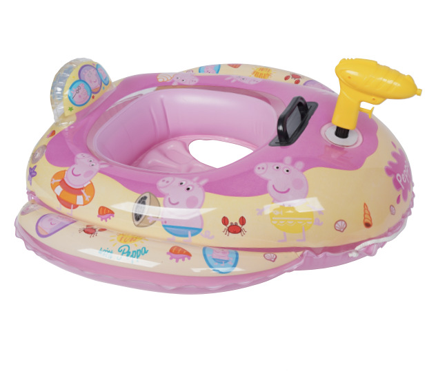 Cross-border water inflatable toy cartoon pattern water gun seat ring outdoor water parent-child interactive toy water jet boat Specification image