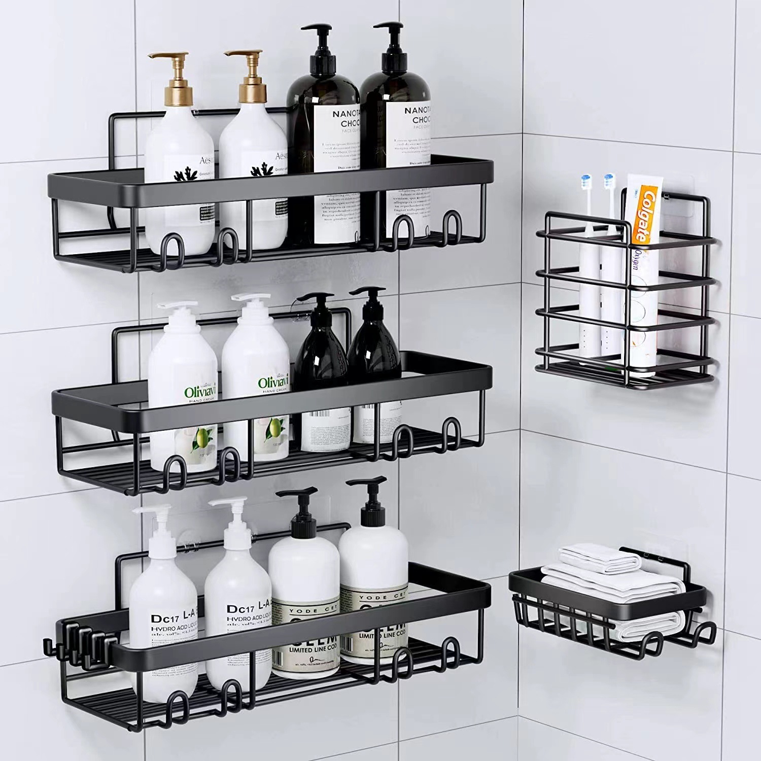 New cross-border ironwork bathroom storage rack without drilling, bathroom toiletries storage rack and soap rack