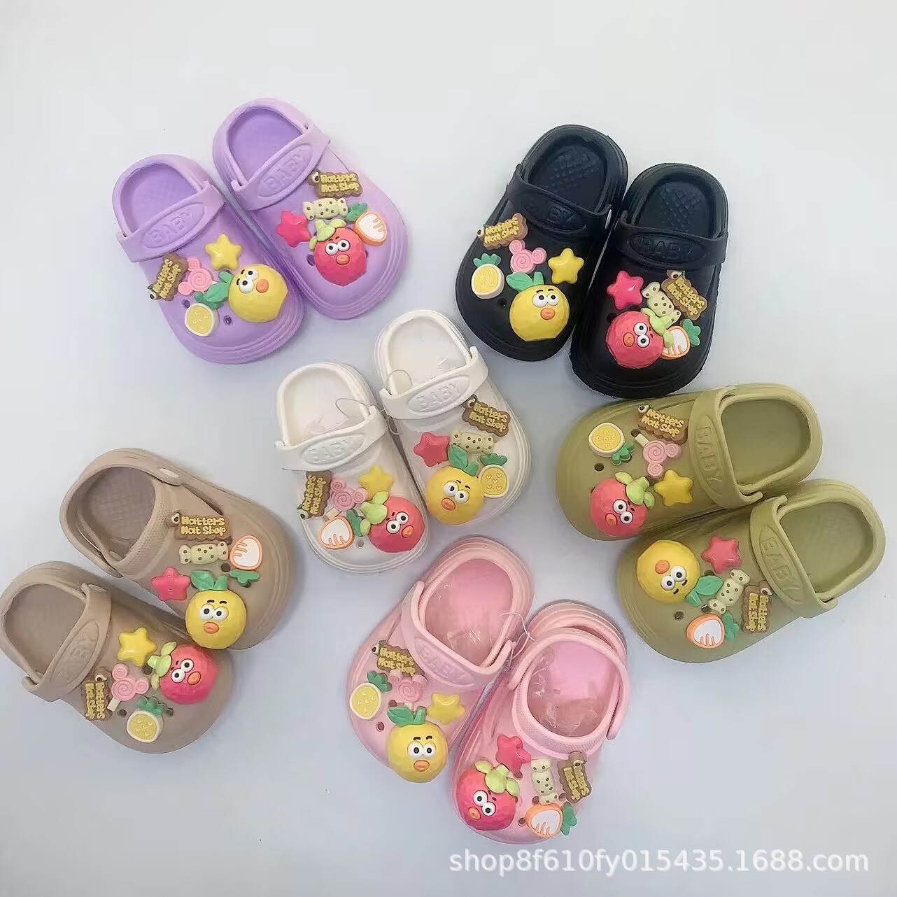Cross-border children's shoes, kids' slippers, Ins-style summer baby slippers, cute cartoon trendy shoes, outdoor hole cool bag headwear